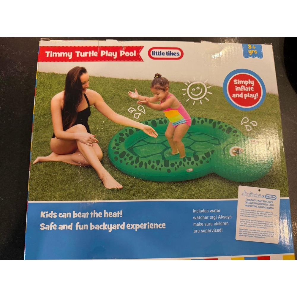 Little tikes Splash and Play Timmy Turtle Inflatable Kids Pool NEW!!! 3+